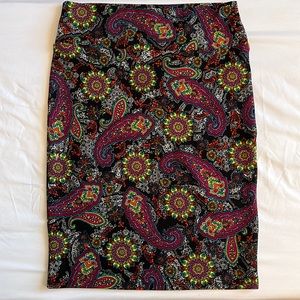 LulaRoe Patterned Pencil Skirt, size L
